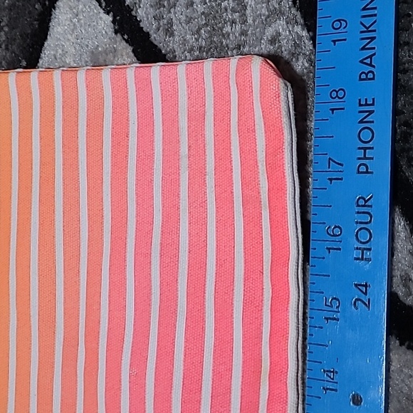 VICTORIA SECRET OMBRE NEON STRIPES CANVAS TOTE BAG - Picture 9 of 11